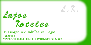 lajos koteles business card